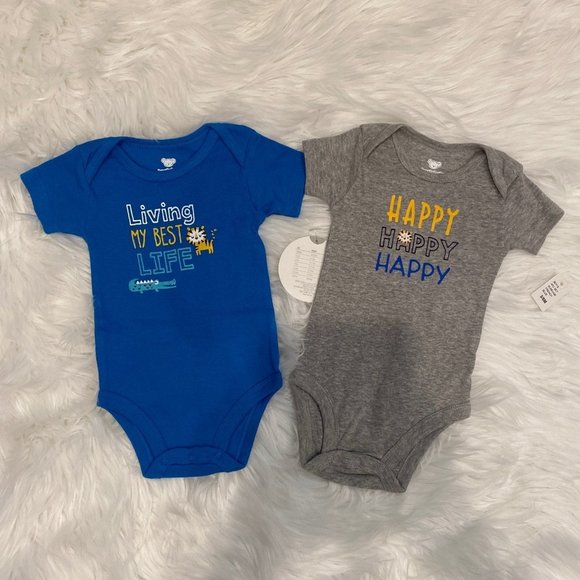 New Koala 4pc. Baby Boy Short Sleeve Onesies Cotton Bodysuits, Size 3-6 months - Picture 3 of 5